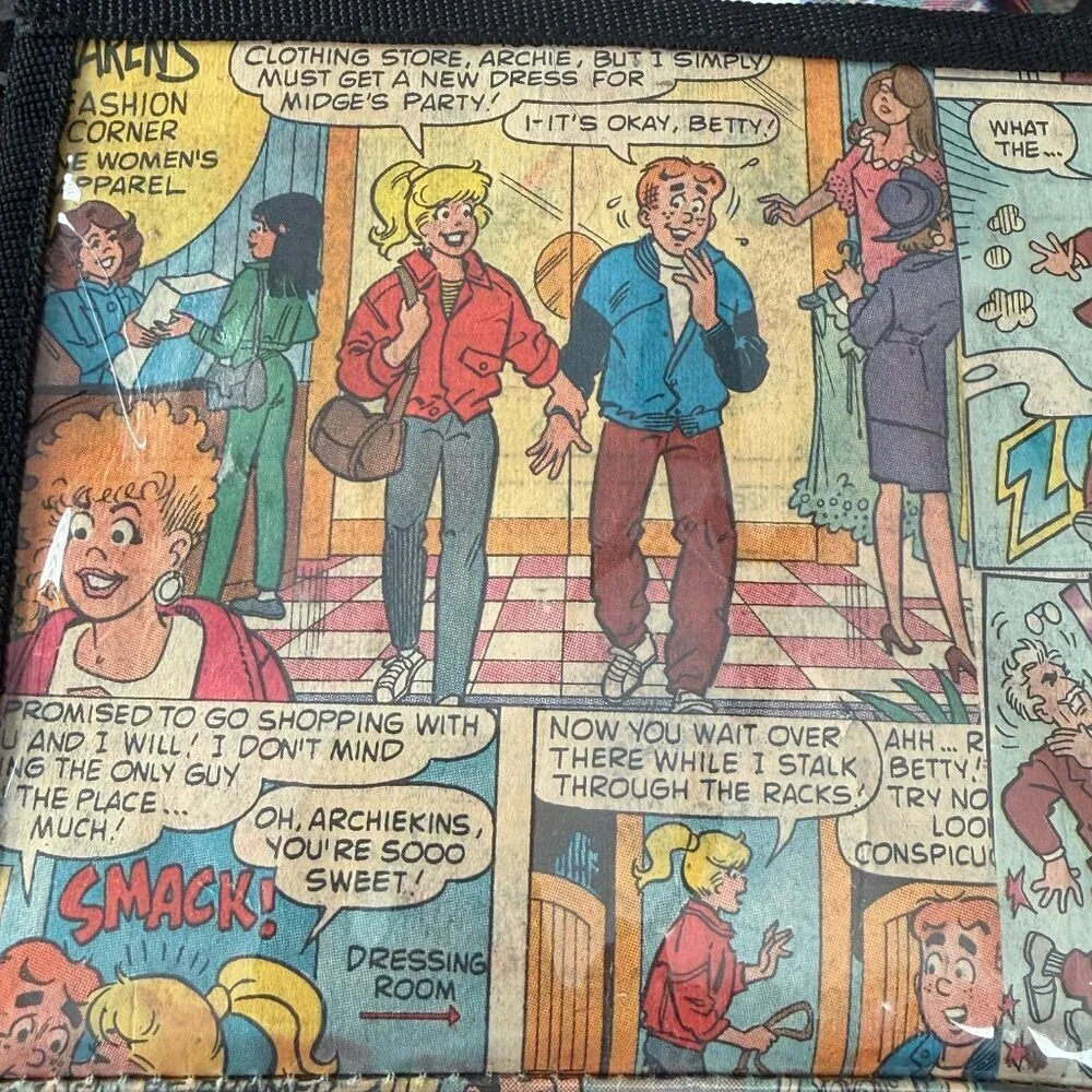 Vintage ARCHIE Comic Book Cartoon Zippered Makeup Bag Vinyl Pouch Case
